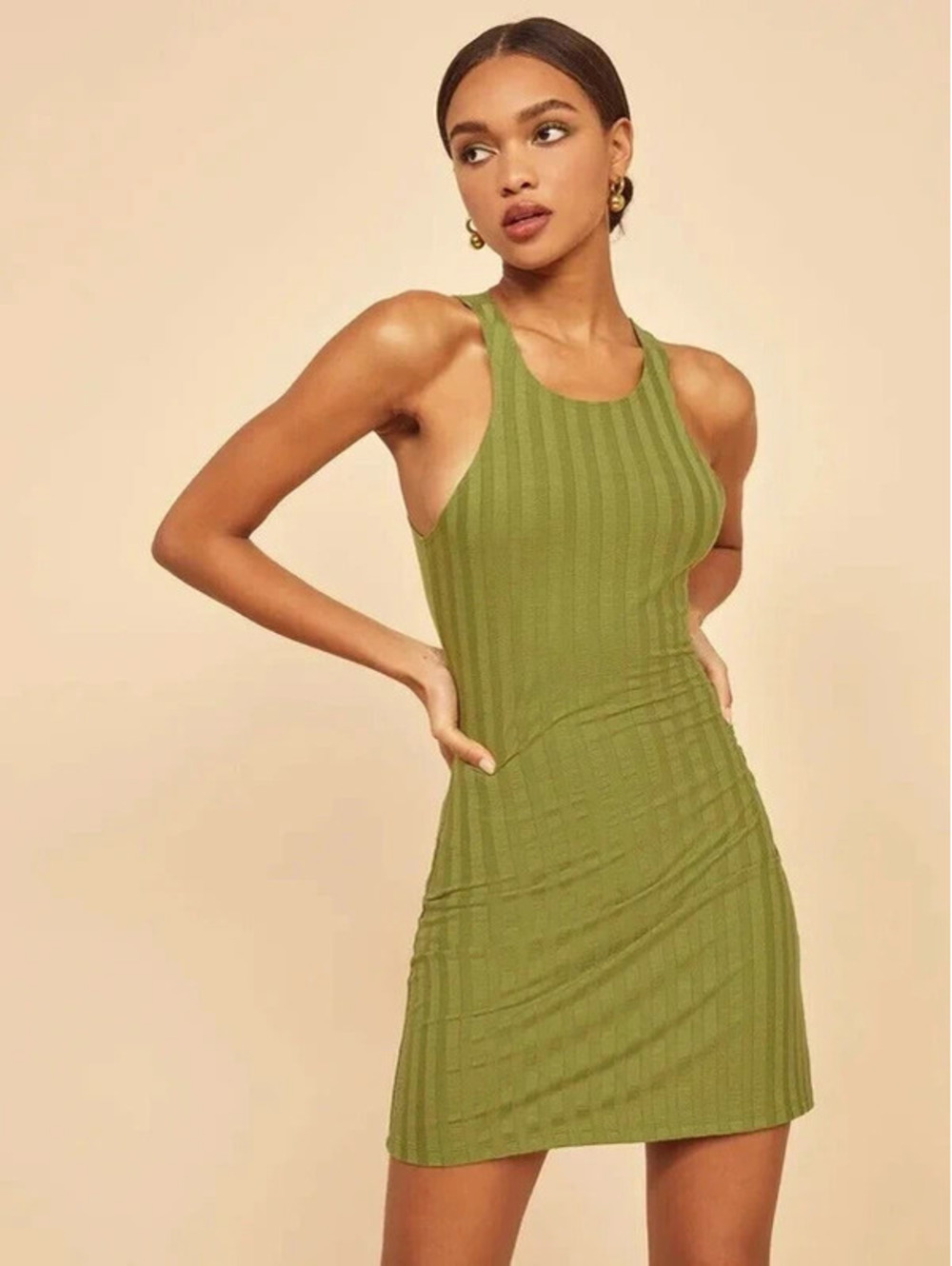 Reformation Mel Ribbed Mini Dress - Picture 1 of 6